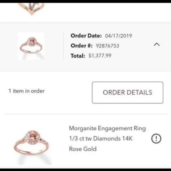 Morganite Engagement Ring
1/3 ct tw Diamonds
14k Rose Gold - Picture 4 of 4